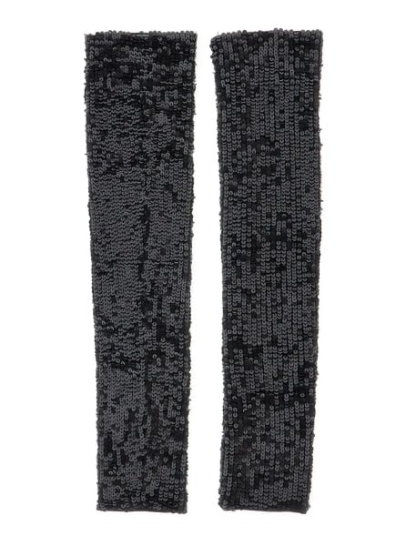 Manusi P.A.R.O.S.H. Black gloves with all-over applied sequins in viscose women