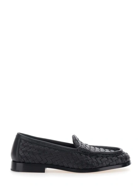 Mocasini Bottega Veneta negri din piele 'Silenzio'