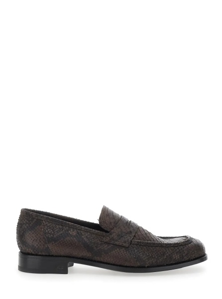 Mocasini Brown Loafers with Almond Toe in Suede for Men