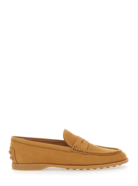 Mocasini Loafers "Tod's" with Half Horsebit Detail on the Back and Rubber Sole in Beige Suede for Women
