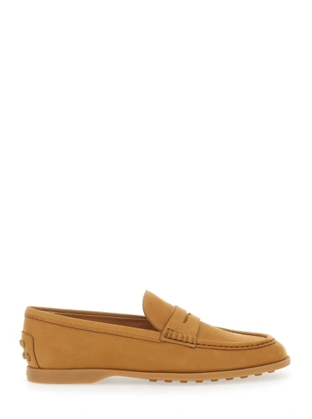 Mocasini Loafers "Tod's" with Half Horsebit Detail on the Back and Rubber Sole in Beige Suede for Women