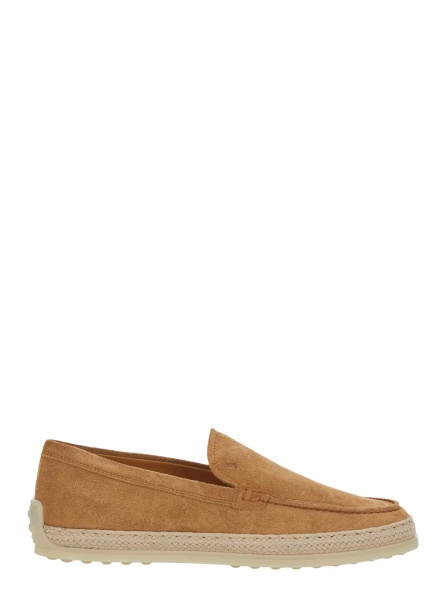 Mocasini Loafers with Crocodile-embossed Logo in Brown Suede for Women