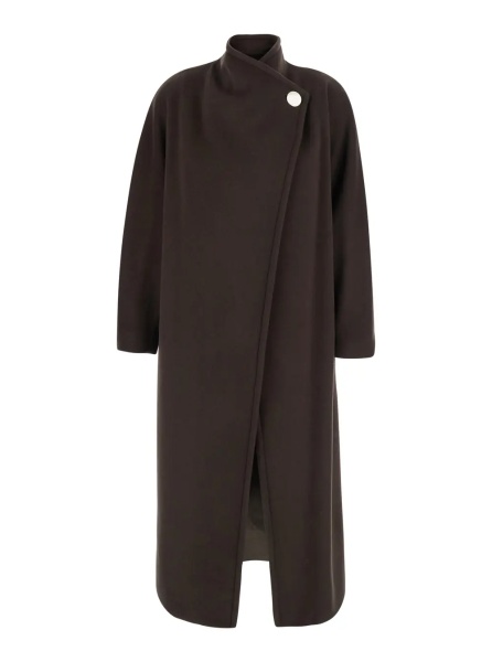 Paltoane COAT with shirt collar and long sleeves in Tech Fabric brown for women