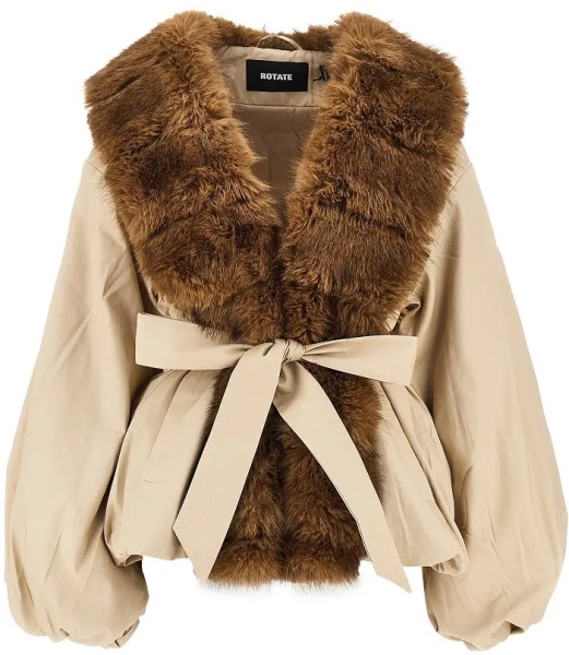 Paltoane Faux fur collar twill jacket
