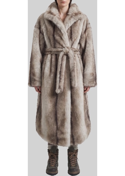 Paltoane Ravello Faux Fur Robe Coat