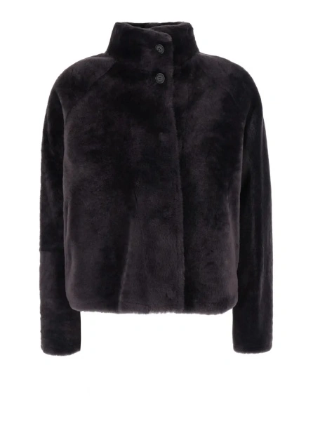 Palton ARMA gri din shearling