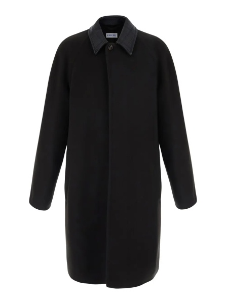 Palton Coat with Notched Revers and Front Closure in Brown