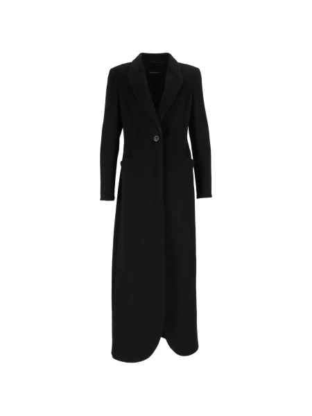 Palton Emporio Armani negru din poliamida si polyester