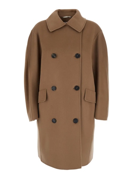 Palton GIOIA Coat with collar and long sleeves in Tech Fabric beige women