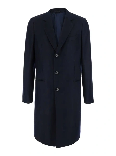 Palton Giorgio Armani albastru din lana si casmir