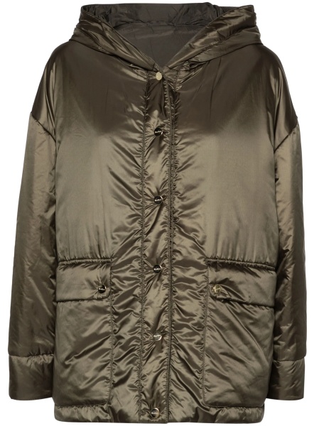Palton Max Mara verde din polyester