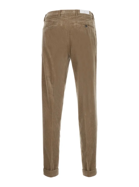 Pantaloni Beige Pants with Side Pockets and Front Closure in Tech Fabric for Men