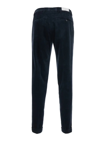 Pantaloni Blue Pants with Pleat Details and Side Pockets for Men