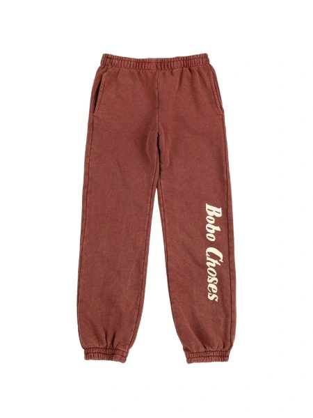 Pantaloni Bobo Choses maro din bumbac organic