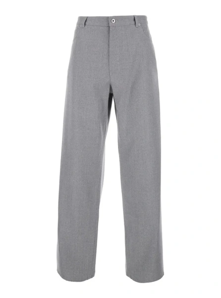 Pantaloni Bottega Veneta gri din lana