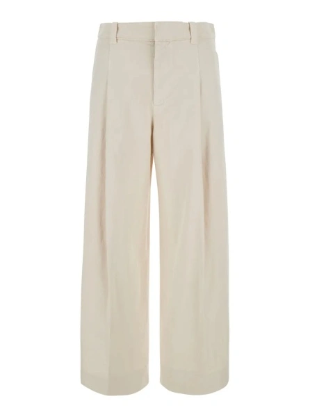 Pantaloni Brunello Cucinelli bej din bumbac