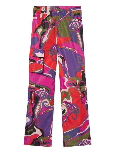 Pantaloni Cargo pants with Orchidee print