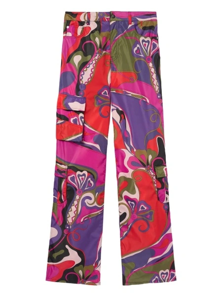 Pantaloni Cargo pants with Orchidee print