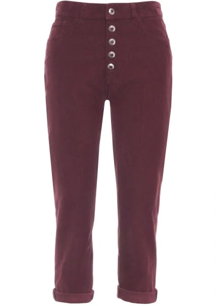 Pantaloni casual Dondup rosii din catifea reiata