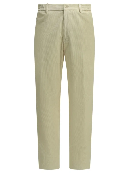 Pantaloni casual Tagliatore albi din catifea reiata