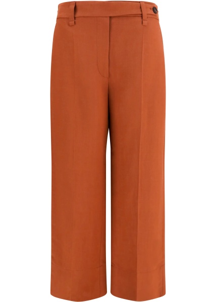 Pantaloni Cigarette Pants in fluid viscose and linen twill