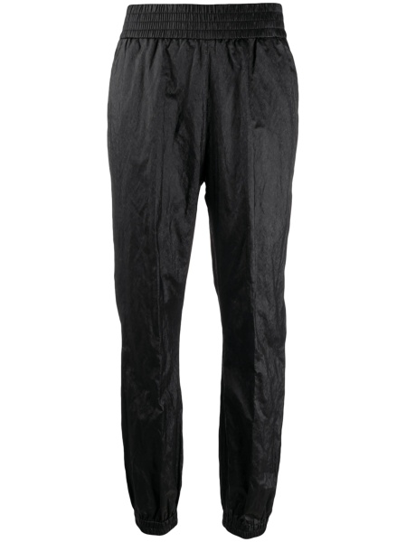 Pantaloni conici Fabiana Filippi negri din vascoza si fibre metalice