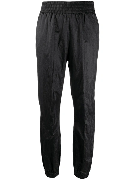 Pantaloni conici Fabiana Filippi negri din vascoza si fibre metalice