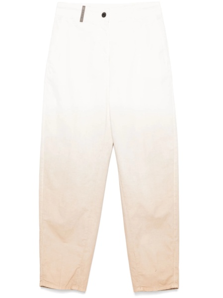 Pantaloni conici Peserico neutri din spandex/elastan si bumbac