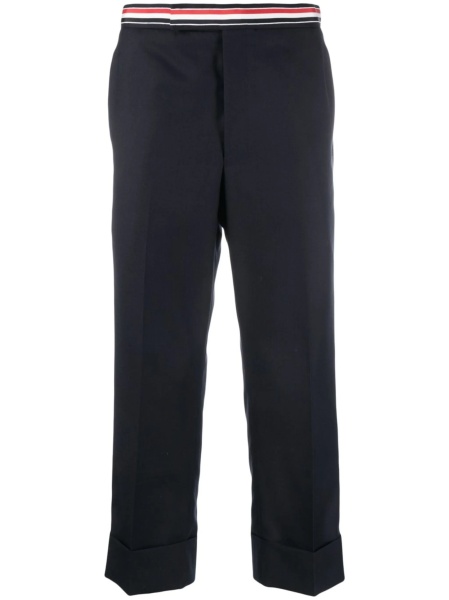 Pantaloni conici Thom Browne albastri din lana