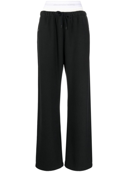 Pantaloni de trening Alexander Wang negri din bumbac