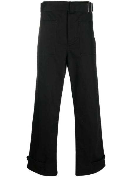 Pantaloni drepti Alexander McQueen negri din bumbac