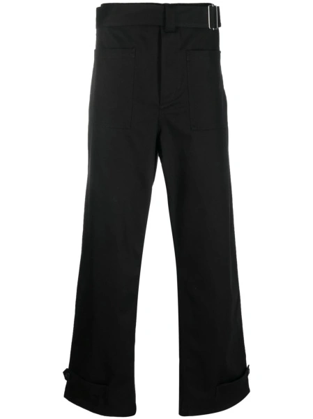 Pantaloni drepti Alexander McQueen negri din bumbac