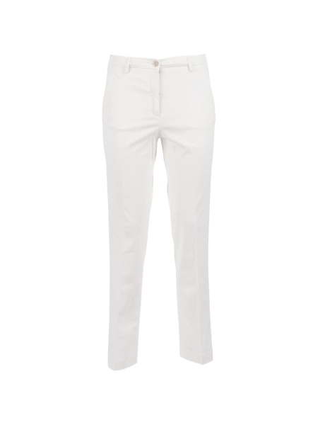 Pantaloni drepti Briglia albi din material textil