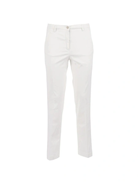 Pantaloni drepti Briglia albi din material textil
