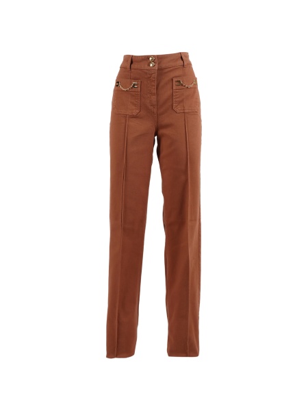Pantaloni drepti Elisabetta Franchi maro
