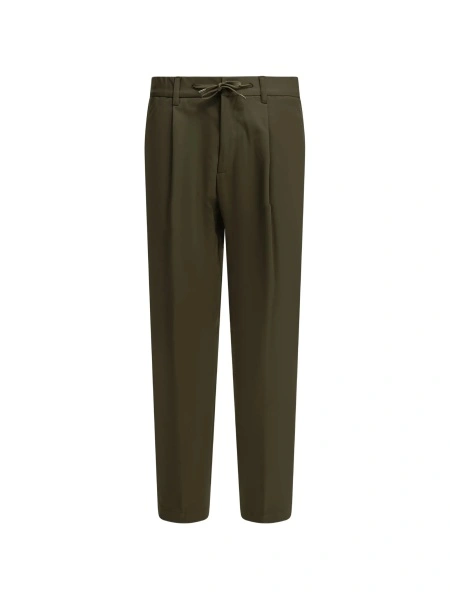 Pantaloni eleganti Herno verzi din polyester