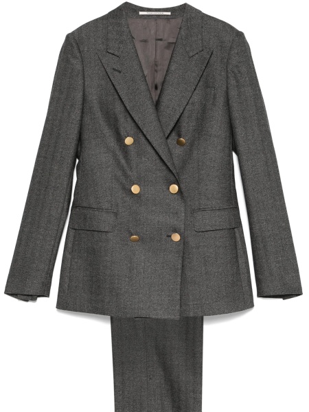 Pantaloni eleganti Tagliatore gri din elastan si casmir