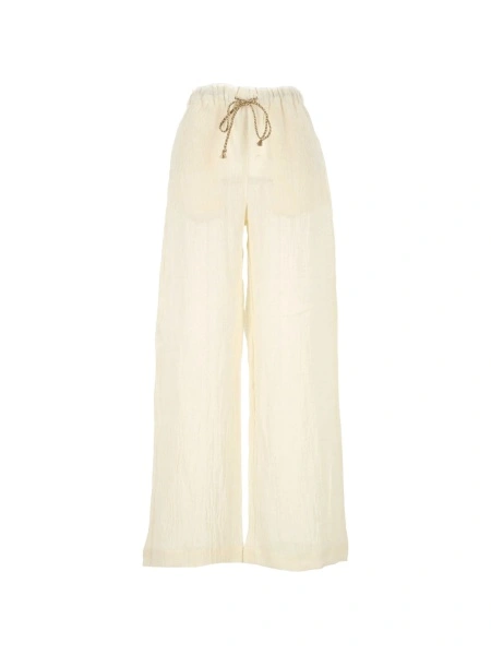 Pantaloni evazati 120% LINO neutri