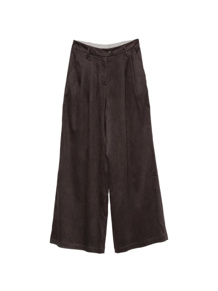 Pantaloni evazati ALYSI maro din polyester si elastan