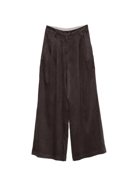 Pantaloni evazati ALYSI maro din polyester si elastan