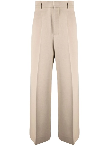 Pantaloni evazati AMI Paris neutri din lana