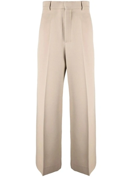Pantaloni evazati AMI Paris neutri din lana