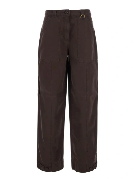 Pantaloni Golden Goose maro din bumbac