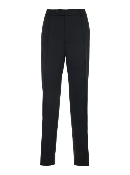 Pantaloni Golden Goose negri din lana si satin