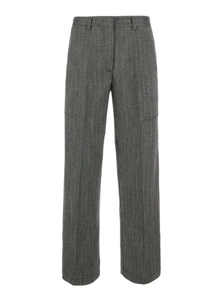 Pantaloni Gray pants with all-over Chevron motif in viscose blend for women