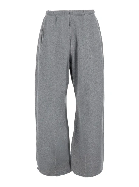 Pantaloni Gray Pants with elasticated waist and logo patch on the back in cotton for men
