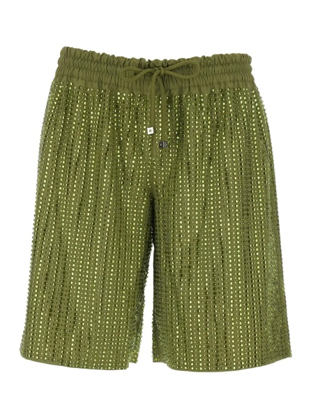 Pantaloni Green Shorts Swimsuit with Elastic Waist and Drawstring in Tech Fabric for Women
