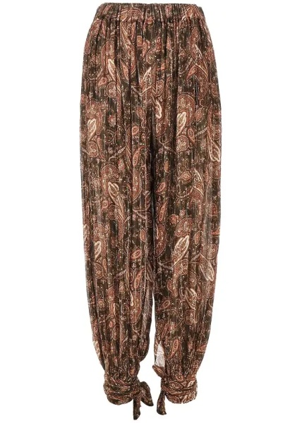 Pantaloni 'Noor' Paisley georgette pants
