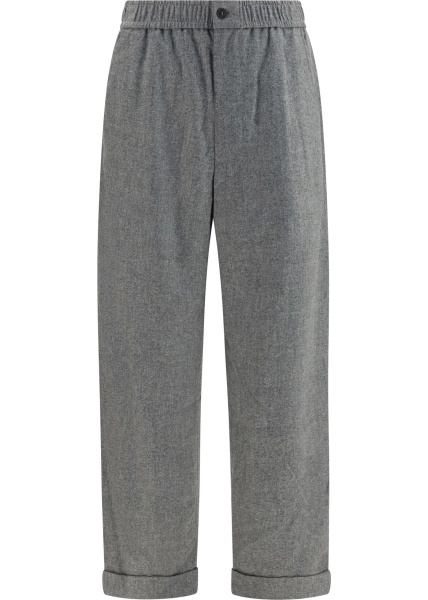Pantaloni Oversized Pants in wool and cashmere with denim effect