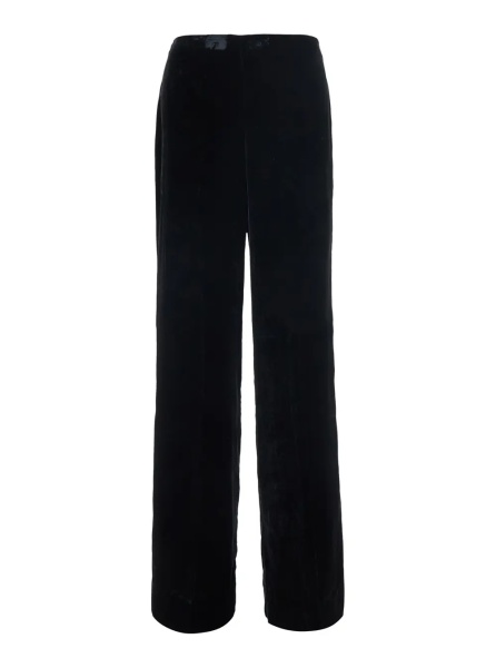 Pantaloni P.A.R.O.S.H. black Oversized pants with side zip closure in velvet for women